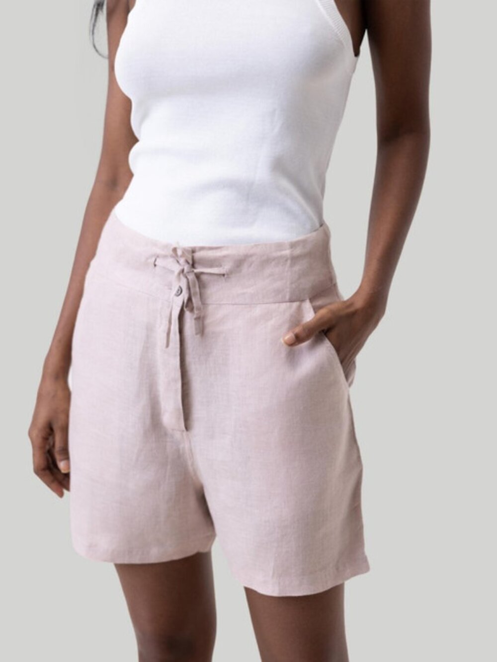 Reistor Womens Drawstring Shorts - Dusty Pink, Medium
